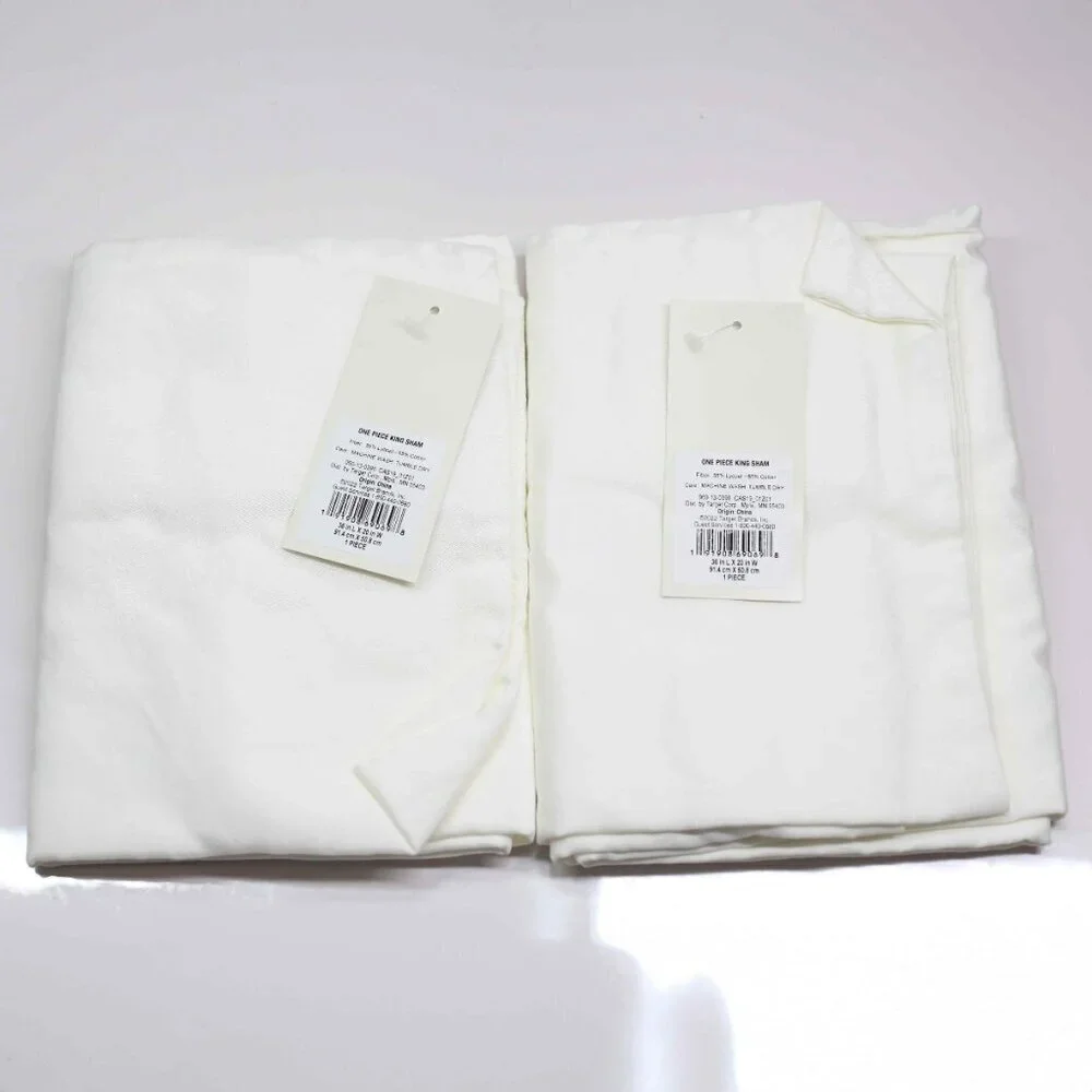 New!  Set of 2 Casaluna Lyocell Cotton Blend Comforter Shams, White, King Size